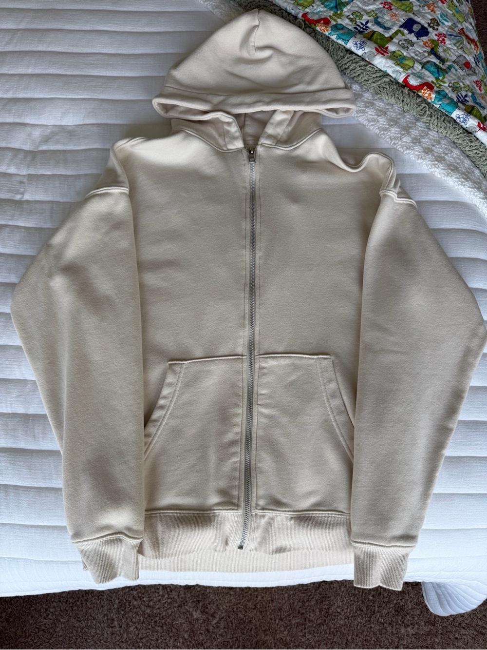 No Boundaries Cream oversized zip up